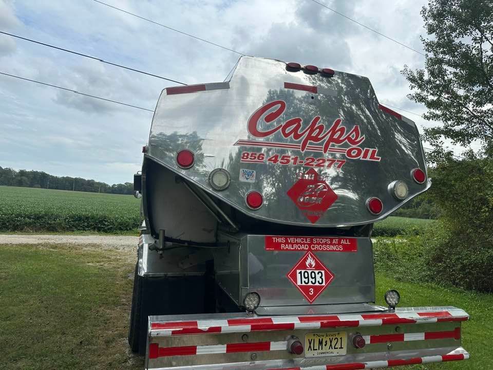 Tim Capps Oil Co. off-road fuel delivery truck rear view