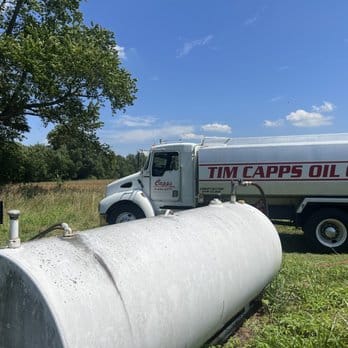 Tim Capps Oil Co. truck and storage tank — off-road fuel delivery South Jersey